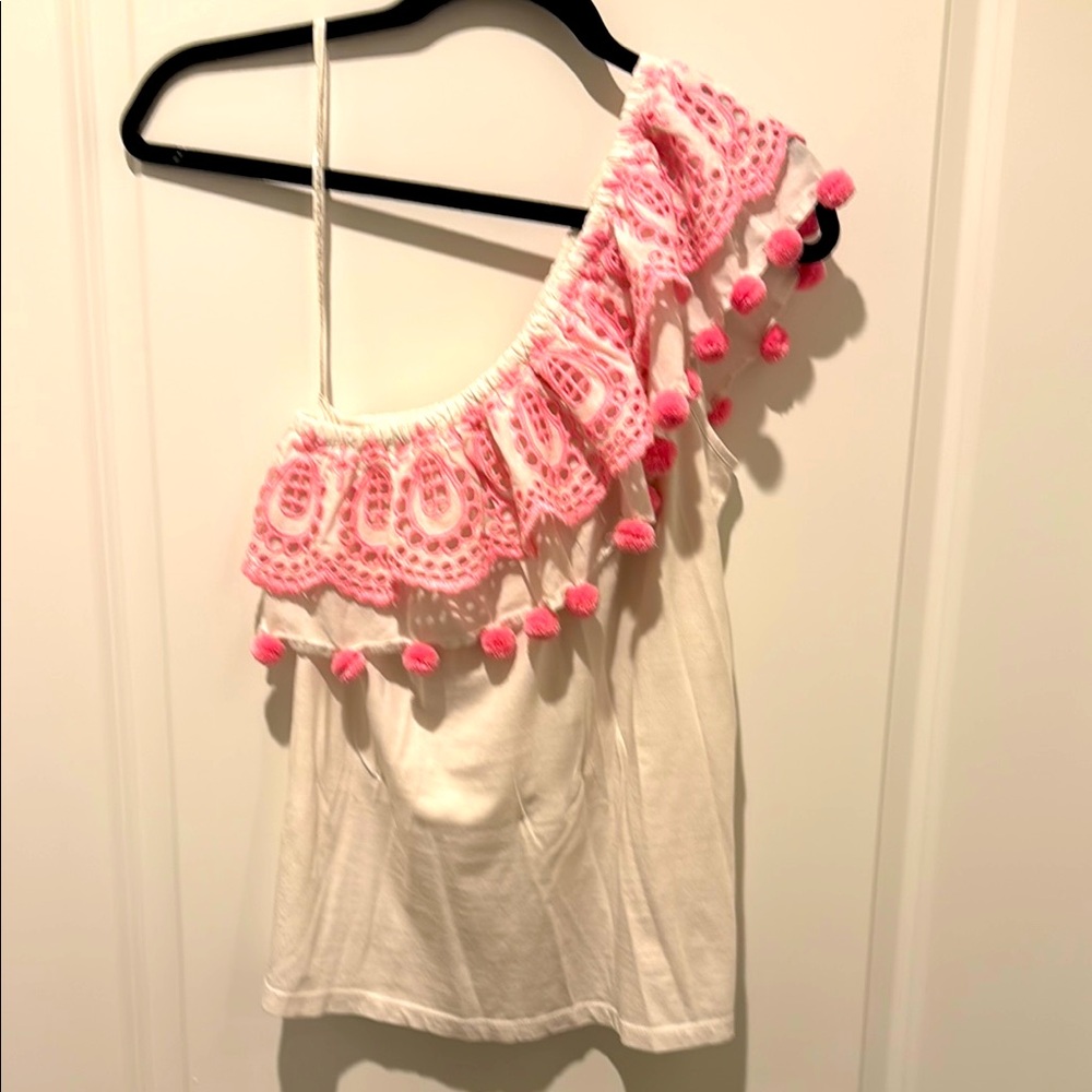 Lilly Pulitzer White Top with Pink Details - Picture 4 of 7